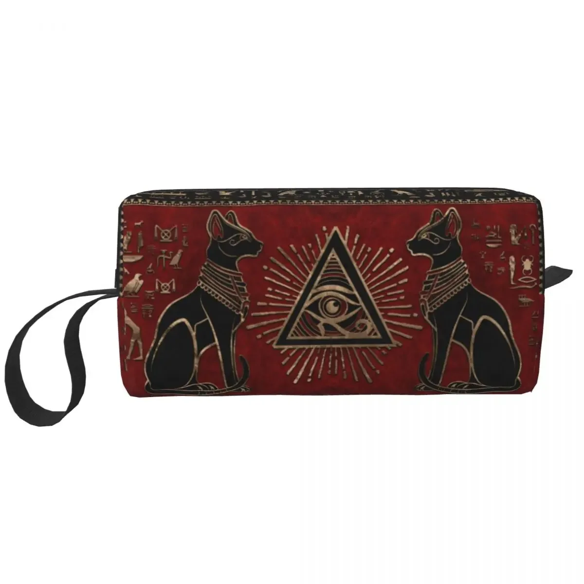 

Egyptian Cats And Eye Of Horus Cosmetic Bag Women Makeup Bags Travel Waterproof Toiletry Bag Organizer Merch