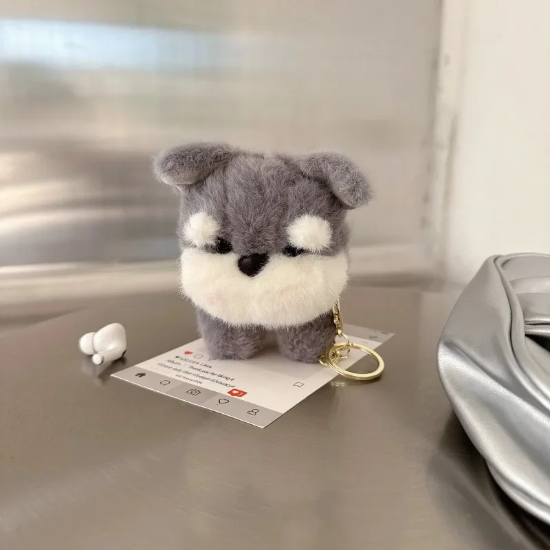 

Plush Gray Dog Case for AirPods 4 Airpod 1 2 3 Pro Pro2 Bluetooth Earbuds Charging Box Protective Earphone Case Cover