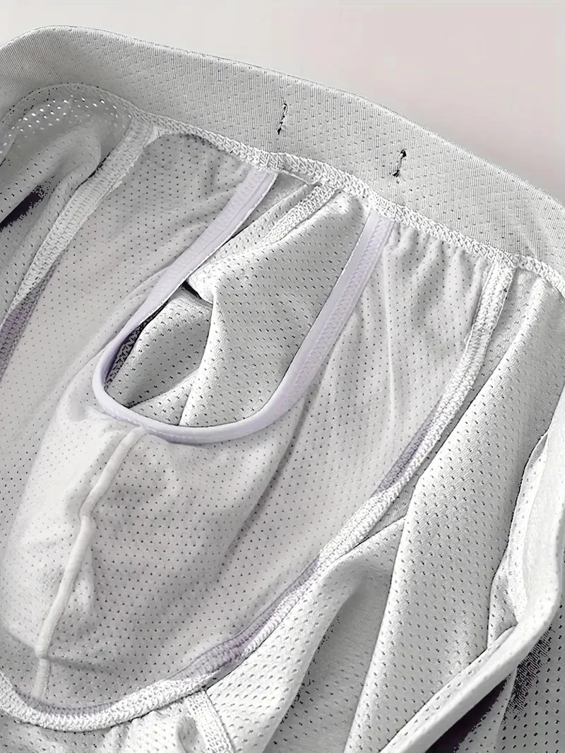 럭셔리 아이스 실크 새틴 같은 복서 여름 부드럽고 시원한 솔리드 남성용 속옷 통기성 메쉬 가랑이 팬티 속옷