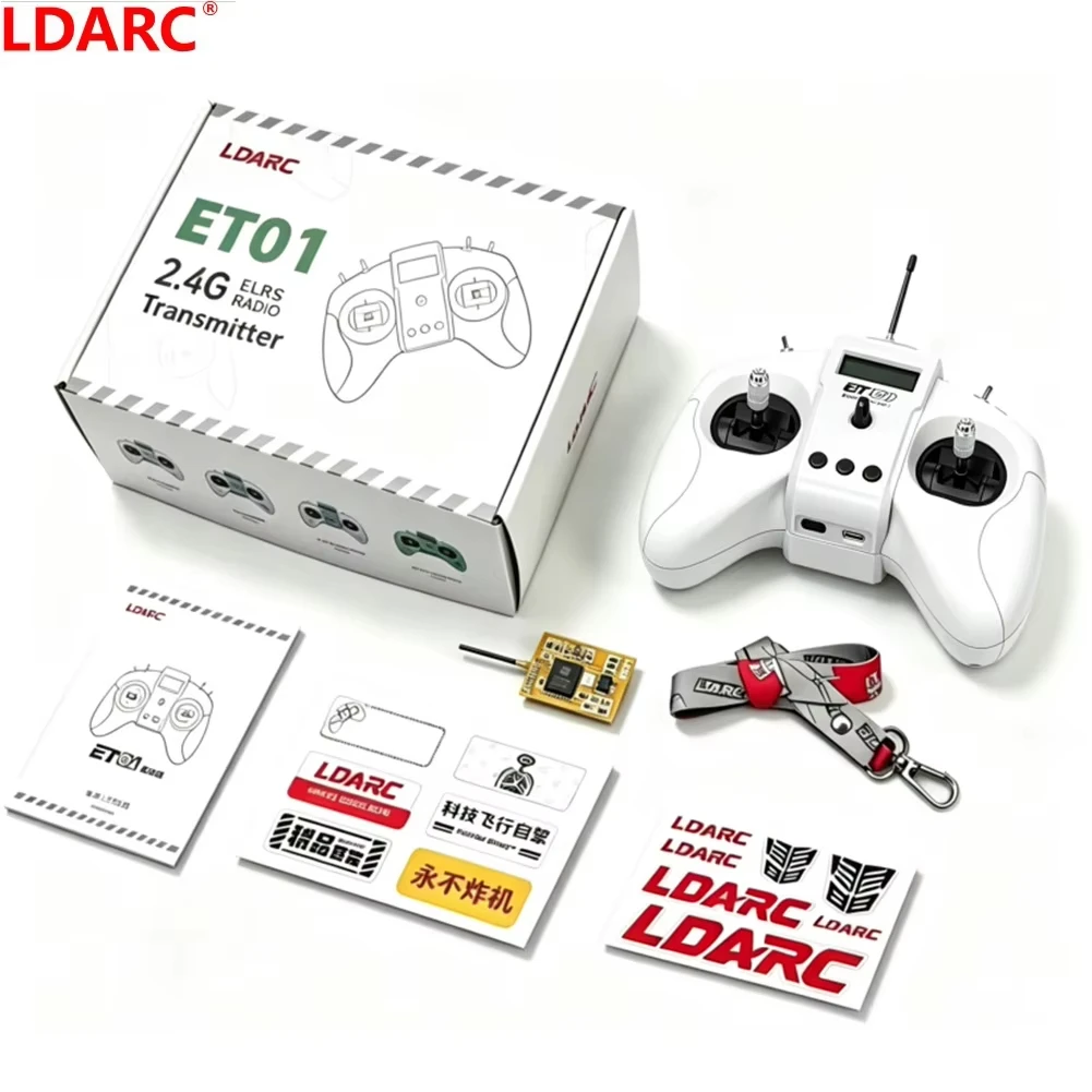 LDARC ET01 8CH ELRS 2.4GHz RC Transmitter Adjustable RF Power 10mW-100mW Wireless Trainer Mode Handheld Remote for RC Drone/Boat