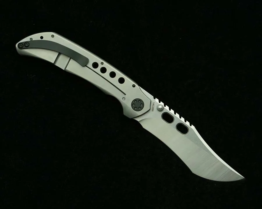 LEMIFSHE Customized 14C28N Blade Titanium Alloy Handle Folding Knife Outdoor Camping Kitchen Survival Multi functional EDC Tools