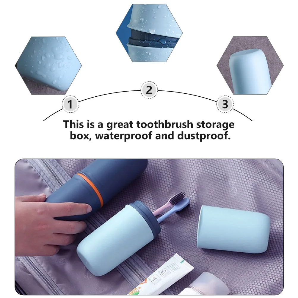 

1pc Toothbrush Storage Box Portable Waterproof Dustproof Case For Toothbrush Toothpaste Travel Outdoor Holder Travel Water Mug