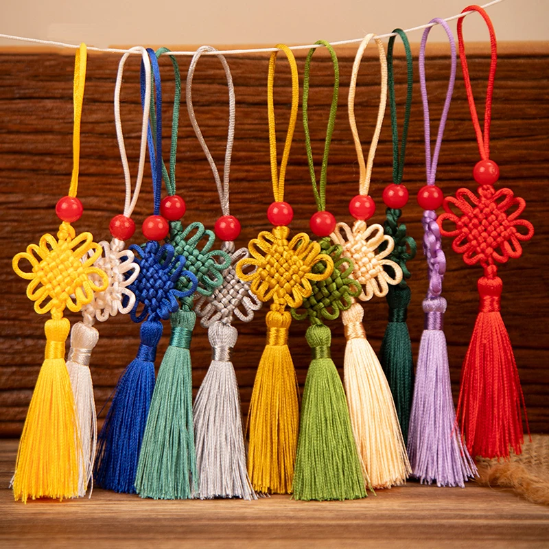 10pcs Crafts Soft Tassels 7cm Chinese Knot Tassels with Loops Bookmark Beaded Tassels For DIYJewelry Making Crafts Accessories