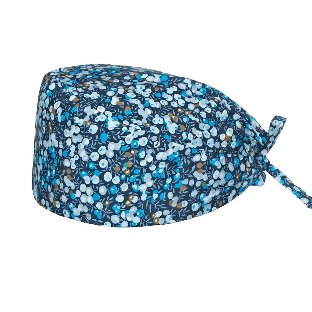 vkamoli Flower print Beauty care cap Pet specialist work cap scrubs cap scrubs women