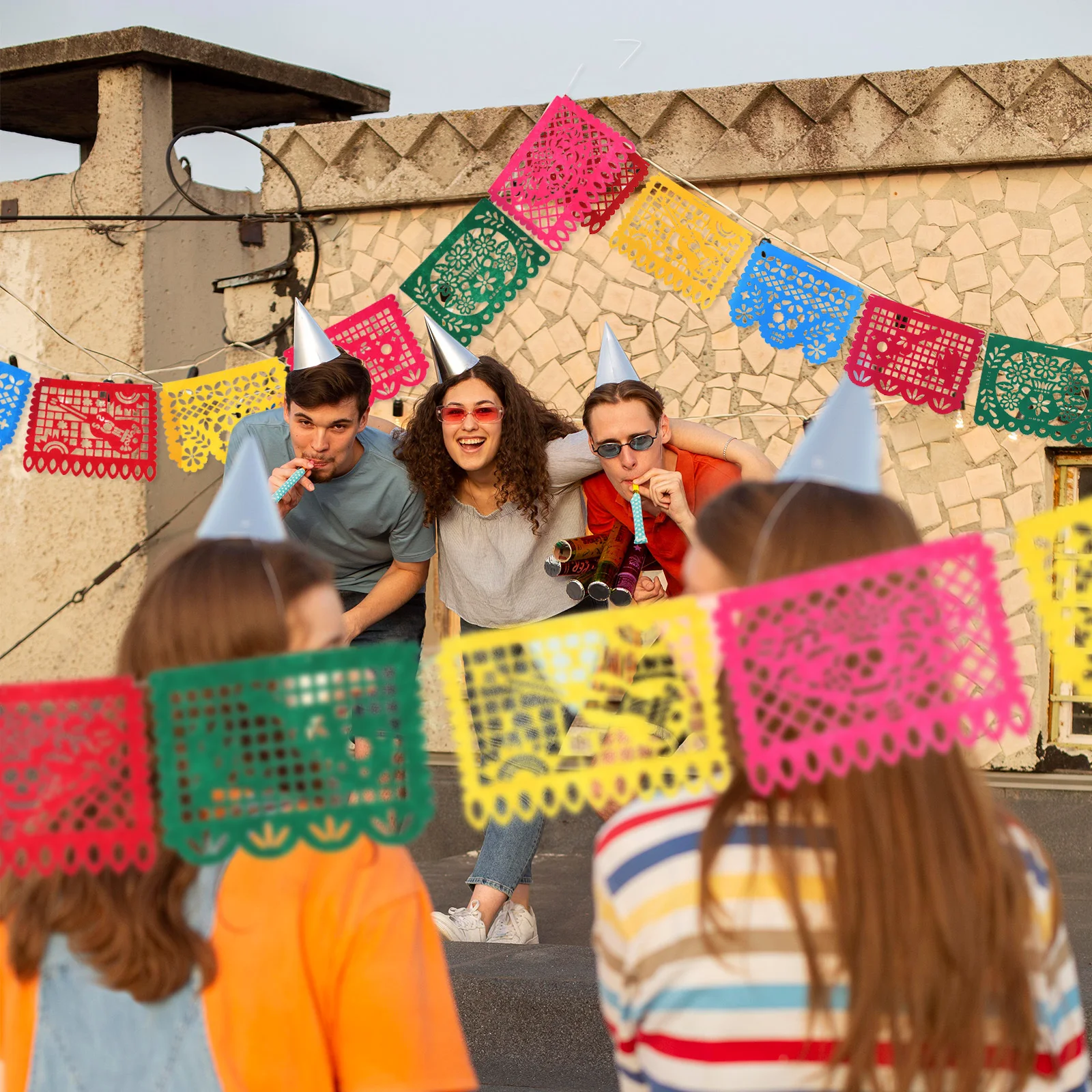 

of The Dead Banner Fiesta Party Decoration Nowoven Fabric Intricate Patterns Easy to Hang Festive Ambiance