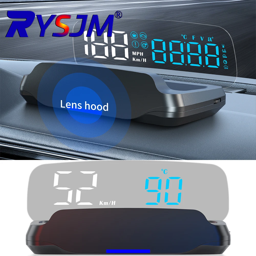 Mirror HUD C7B Obd2 Speedometer Digital Meter Hud Display Auto Electronics Head up Displays Speed Gauge for Cars