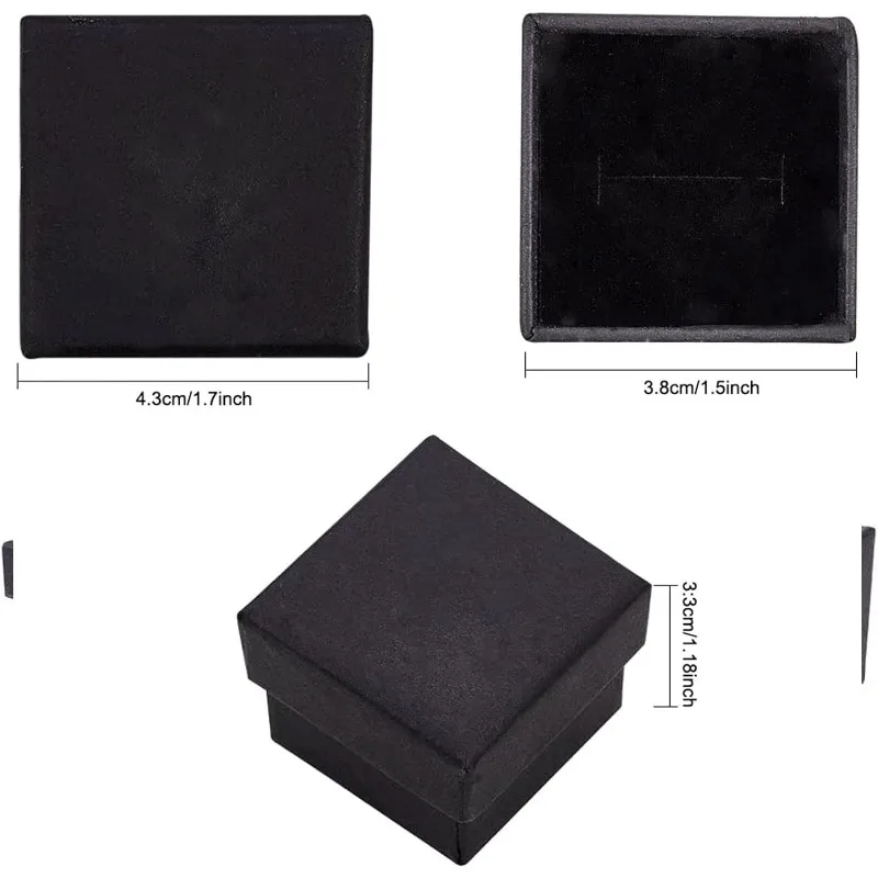 24 Pack Jewelry Ring Boxes Kraft Square Boxes
