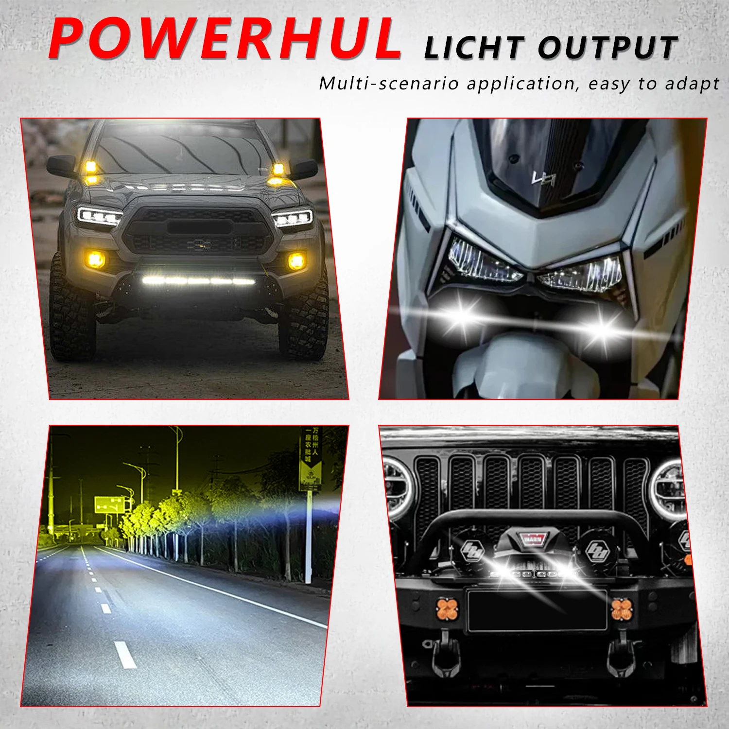 2PCS LED Headlight Bumper Fog Lamps Projector Lens White Yellow Light 4x4 Truck Tractor SUV Boat for Truck Jeep Motorcycle Lamp