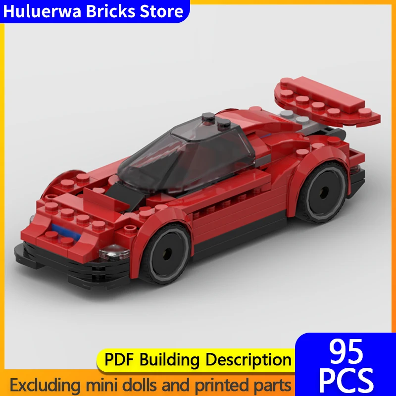 

Модель городской автомобиль MOC, строительные кирпичи, красный верхний уровень, спортивный автомобиль, модульная технология, детские праздничные подарки, сборные игрушки, костюм