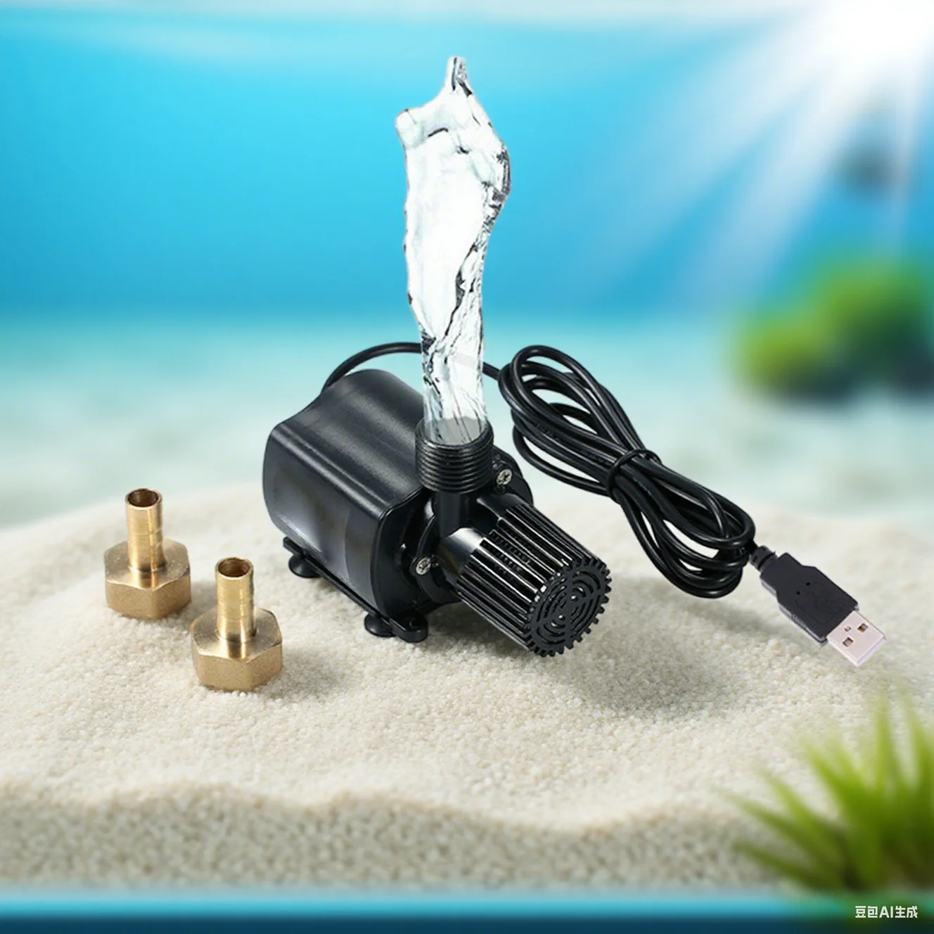 

Погружной USB-мини-водяной насос 500 л/ч, 4 Вт, с кабелем 1,5 м, водонепроницаемый погружной фонтан, циркулирующий аквариум