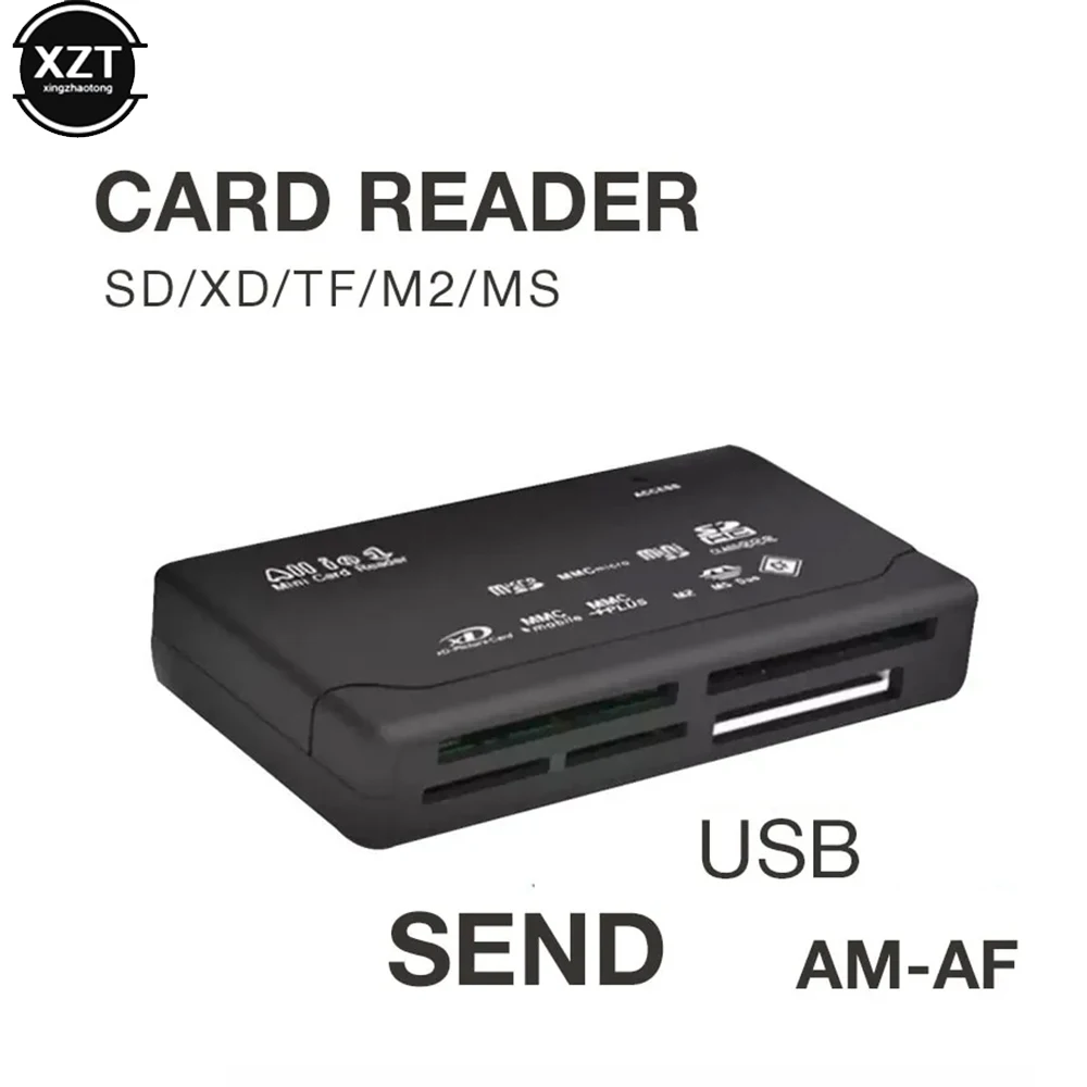 All In One Card Reader USB 2.0 SD Card Reader Adapter Support TF CF SD Mini SD SDHC MMC MS XD Memory Card Reader Writ Converter