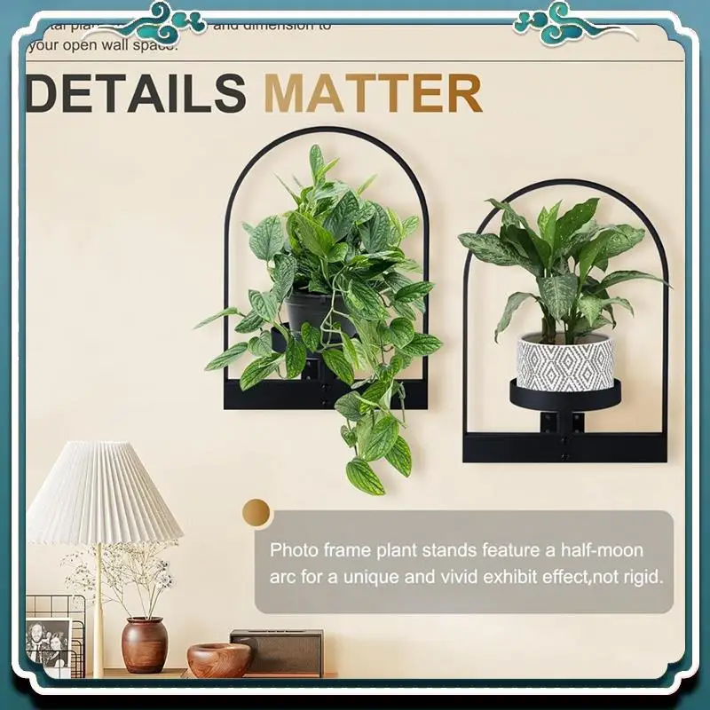 

Premium 2Pcs Wall Plant Holder ,Wall Planter,Window Plant Shelf Picture Frame Metal Plant Holder Ease Of Modern Style