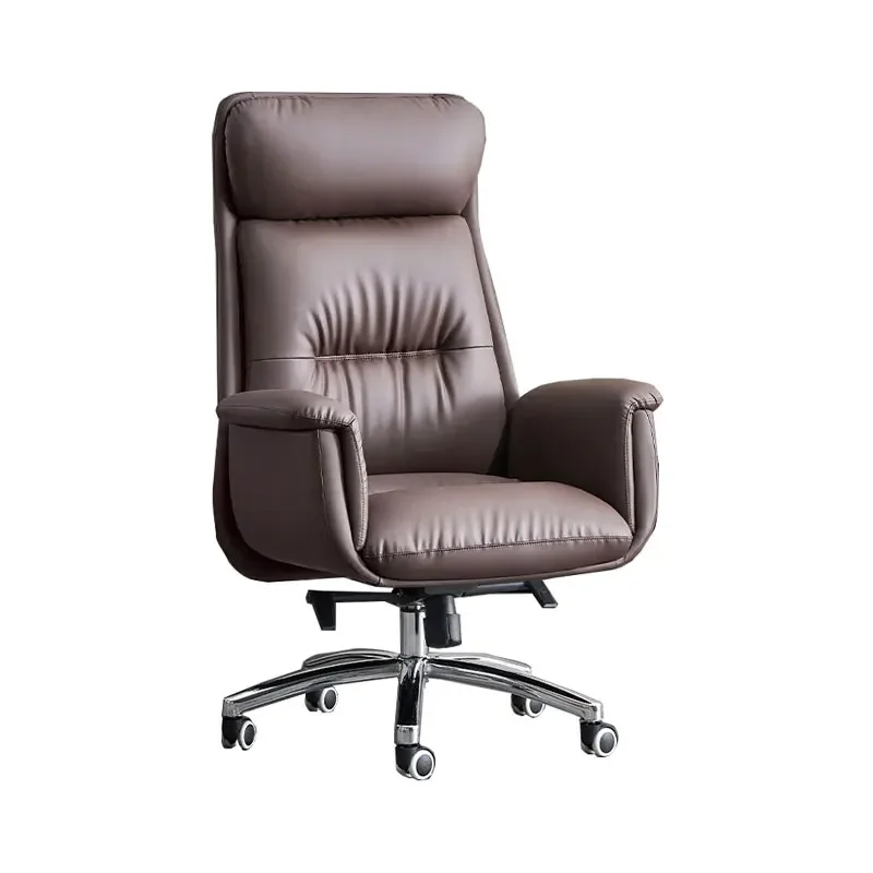 HHLeather Simple Office Chair Ergonomic Hight End Modern Solid Comfortable Office Chair Luxury Durable Elastic Muebles Furniture