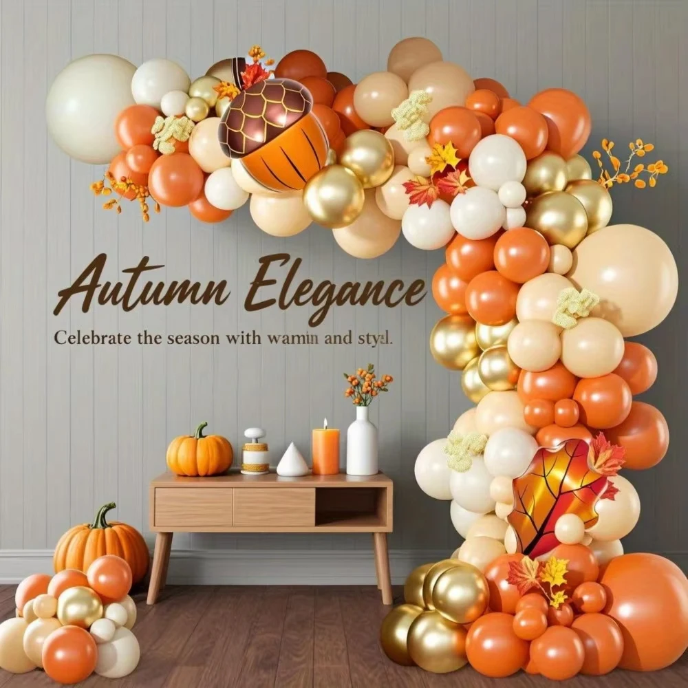 147 Sets Herbst-Ballonbogen-Girlanden-Sets, geeignet für verschiedene Anlässe wie Geburtstage, Herbst, Erntedankfest und mehr