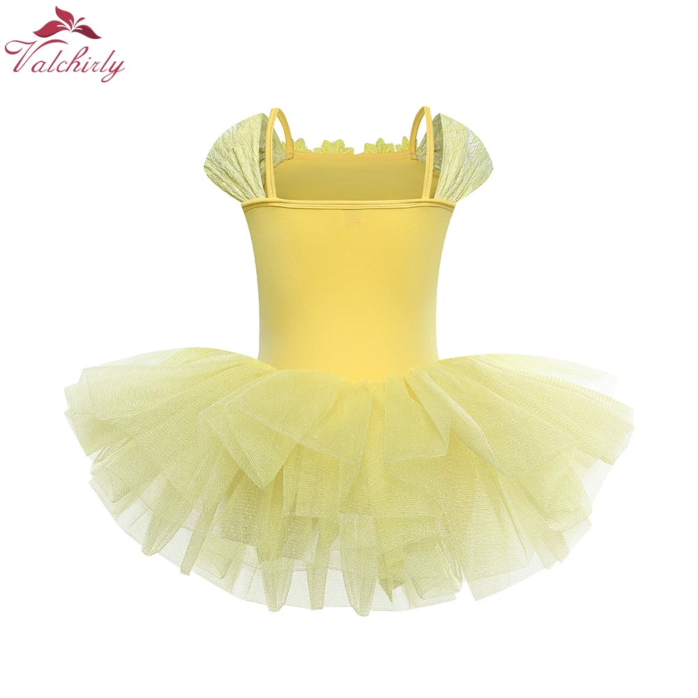 New Kids Flower Ballet Party Dance Wear Girls  Ballerina Lace  Dance Costume for Toddler  Children