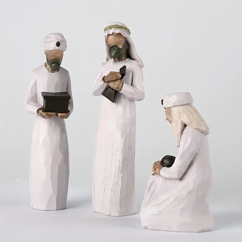 Ensemble de figurines de la Nativité peint à la main, mannequin de vacances de Noël, cadeaux de mariage, arbre de Noël familial, 6 pièces