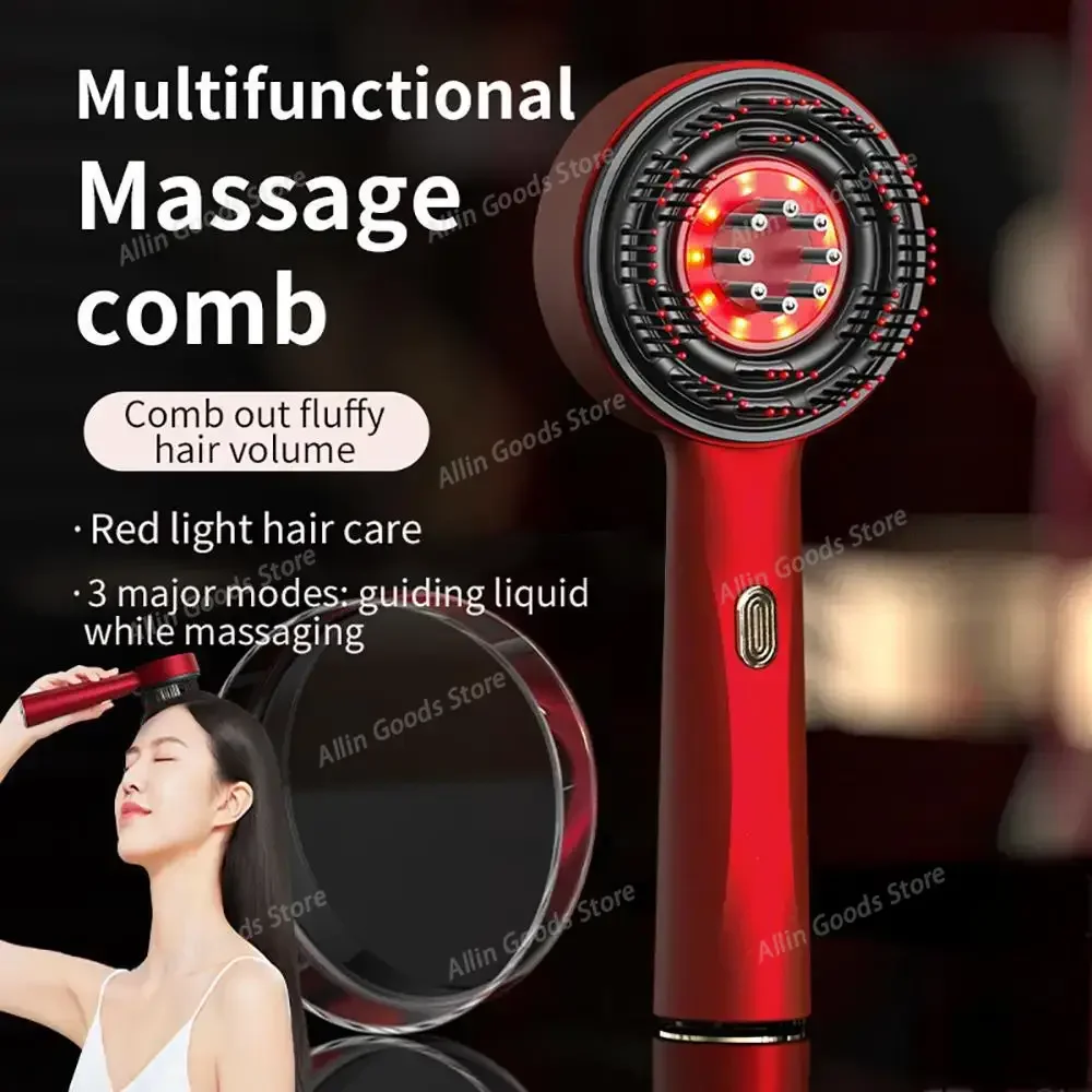 Electric Red Light Vibration Scalp Massage Brush, Hair Follicle Oil Applicator Comb for Hair Growth Anti Hair Loss