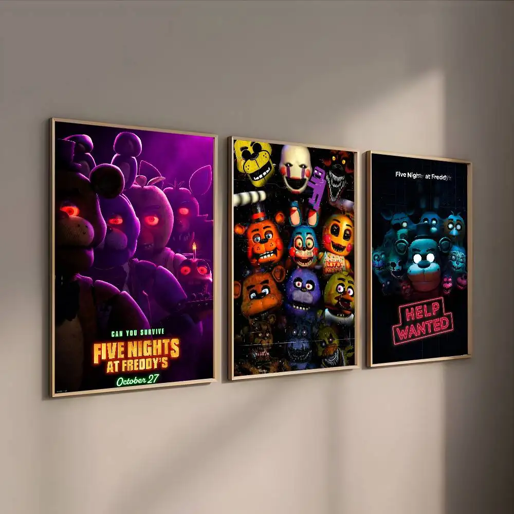 ملصق لعبة Fnaf F-Five-nights-At-F-Freddys ملصق ذاتي اللصق - لا حاجة إلى غراء سهل الالتصاق وإزالة مثالي لديكور الغرفة