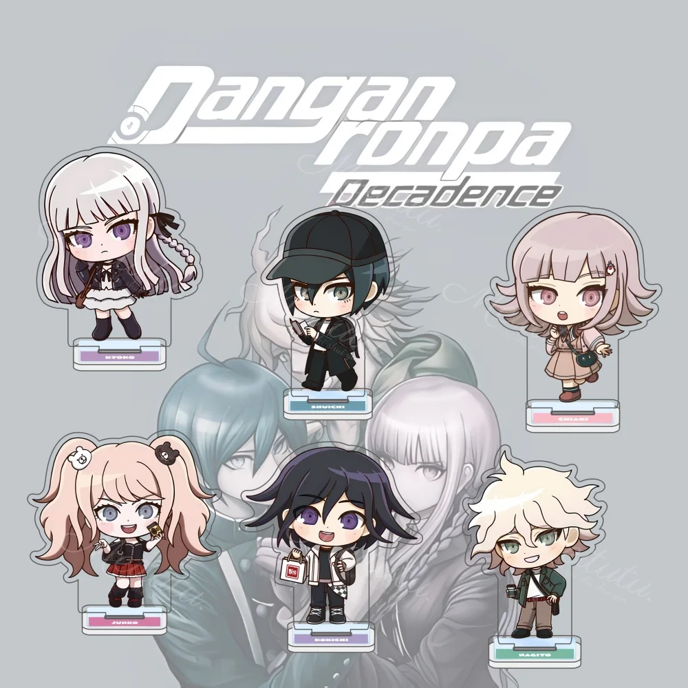 Anime Danganronpa 10CM Cute Chibi Acrylic Stand Keychain Figure Junko Nagito Chiaki Desk Decor Home Ornament Fans Gift