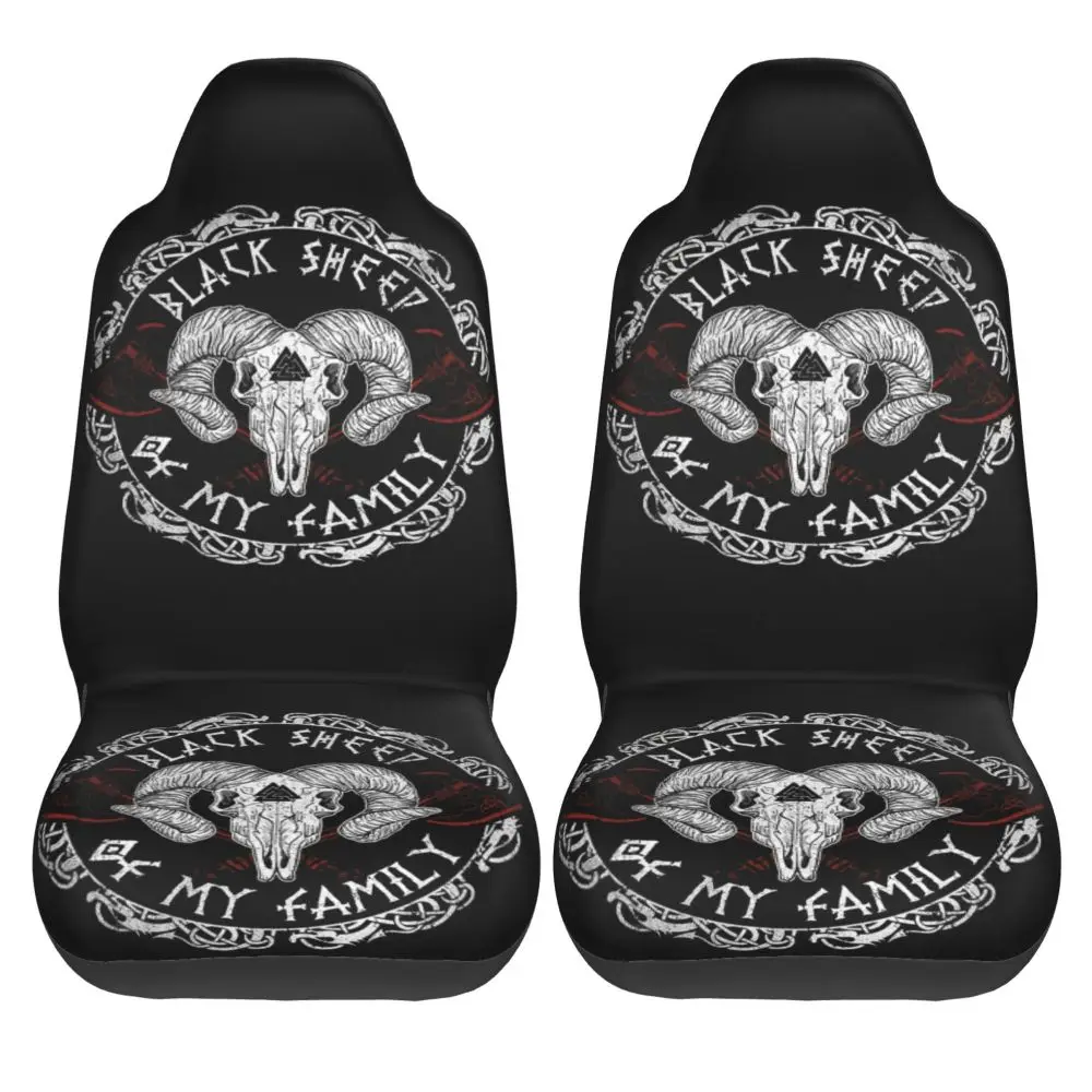 Satan Goat Lucifer Devil  Pattern 2PCS Car Seat Cover Anti Fouling Front Seat Cushion Car Truck SUV Protective Cover  Seat Cover