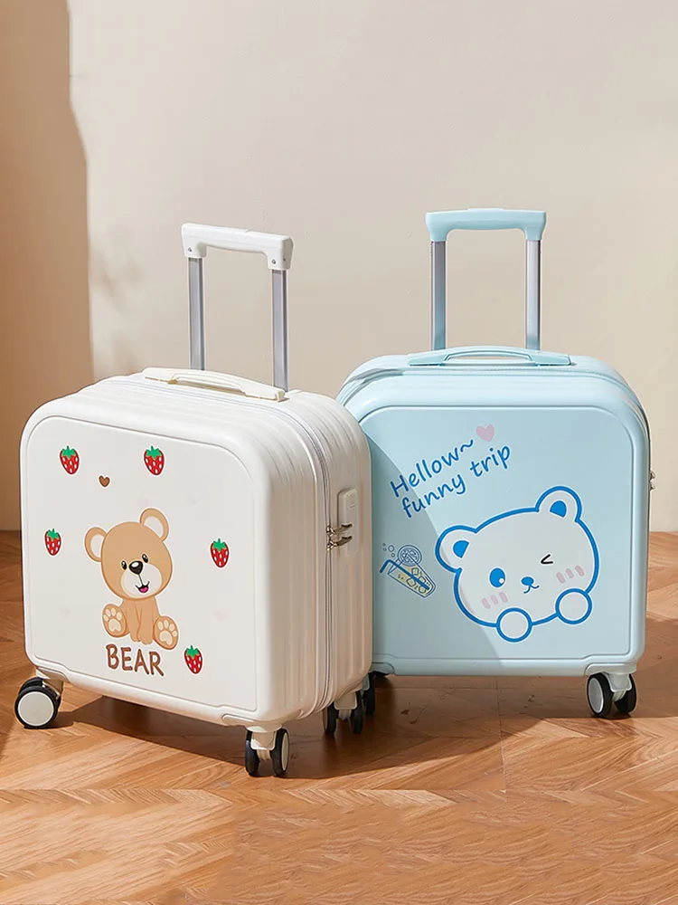 18 Inch 20 Inch Cabin Suitcases Cartoon Lovely Travel Suitcase Bags With Wheels Password Box Medium Size Luggage Trolley Case
