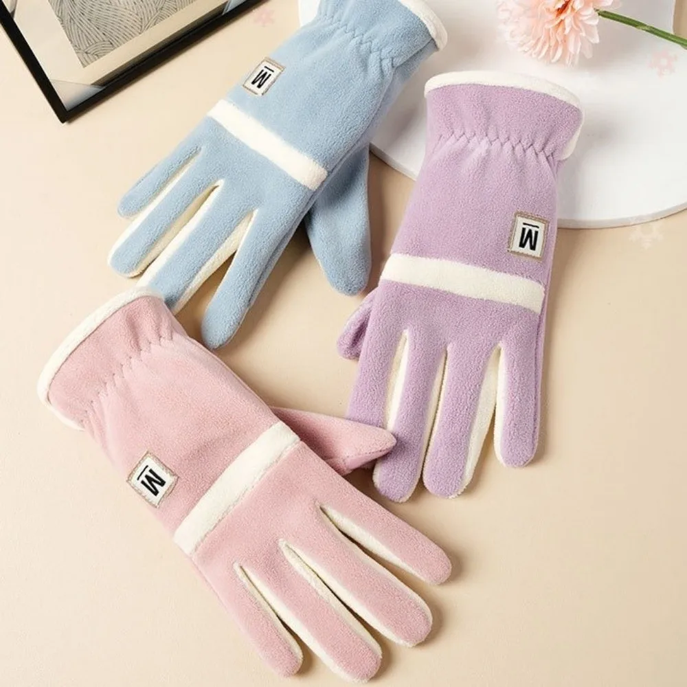 

Touch Screen Women's Warm Gloves Windproof Warm Lining Winter Gloves Graceful Thicken Cold Weather Gloves for Autumn Winter