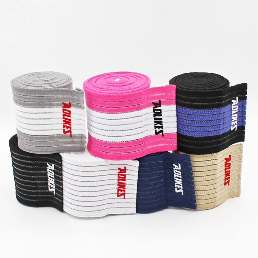 

180x7.5cm Elastic Bandage Soft Knee Support Brace Stretchy Stripe Design Knee Protector Bands Ankle Leg Elbow Wrist Calf Brace