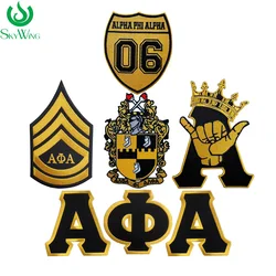 Customized Embroidered Route 06 1906 Alpha Phi Alpha Shield Fraternity & Sorority Iron on Embroidery Patches for Jacket and Hats