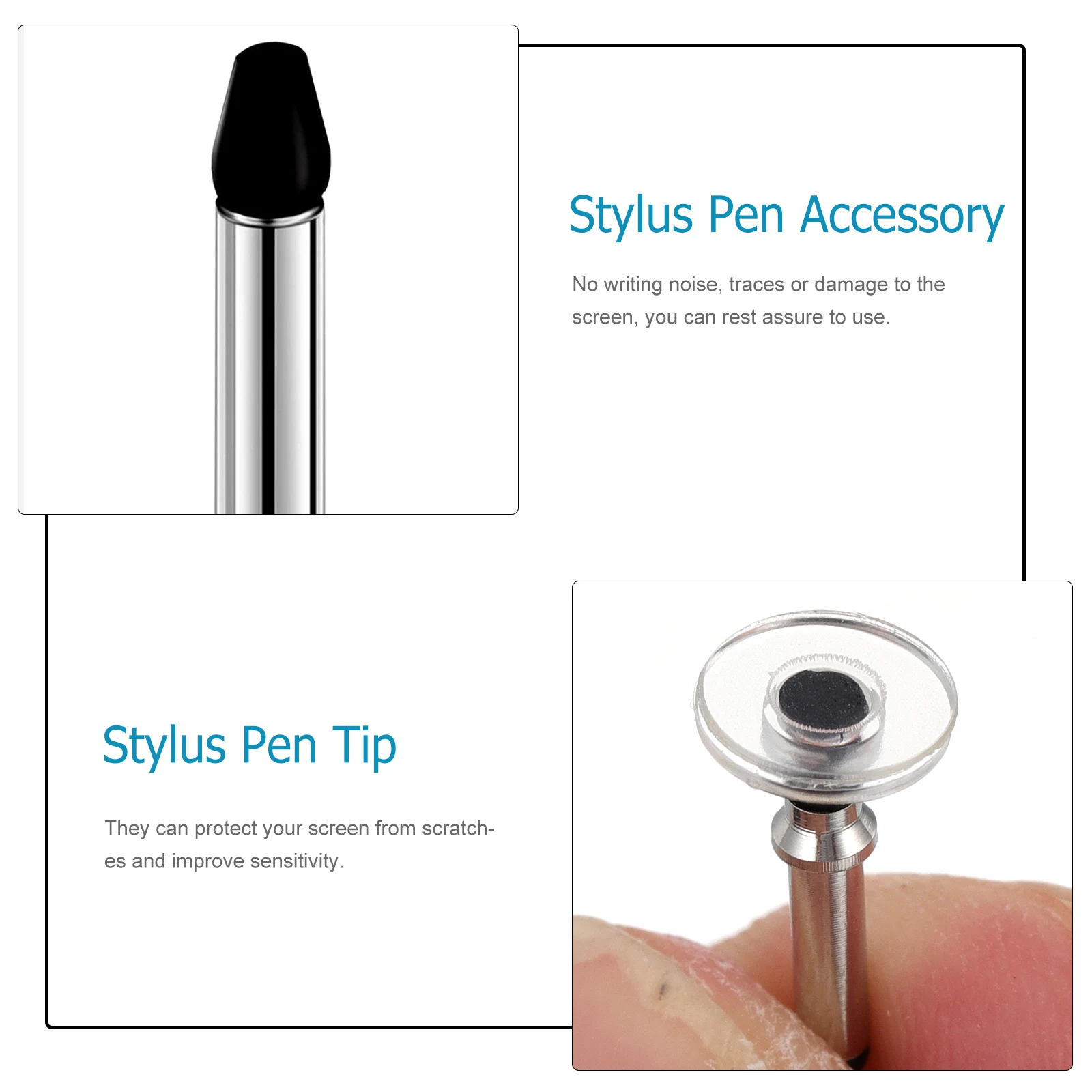 

12Pcs ToolFree Installation Touchscreen Pen Nibs Enhance Sensitivity Silver