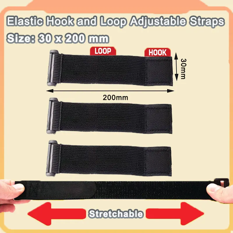 3/5PCS Adjustable Hook and Loop Fastener Tape for Cords