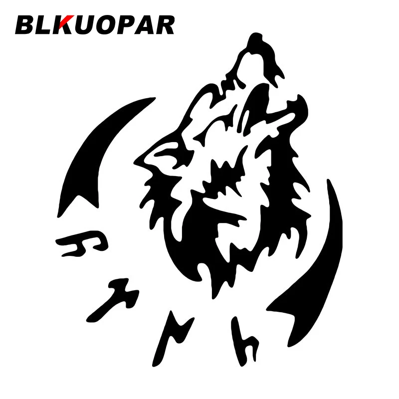 BLKUOPAR Wolf Head Interesting Car Stickers Humorous Computer Rearview Mirror Windshield Scratch Resistant Decal VAN Decoration