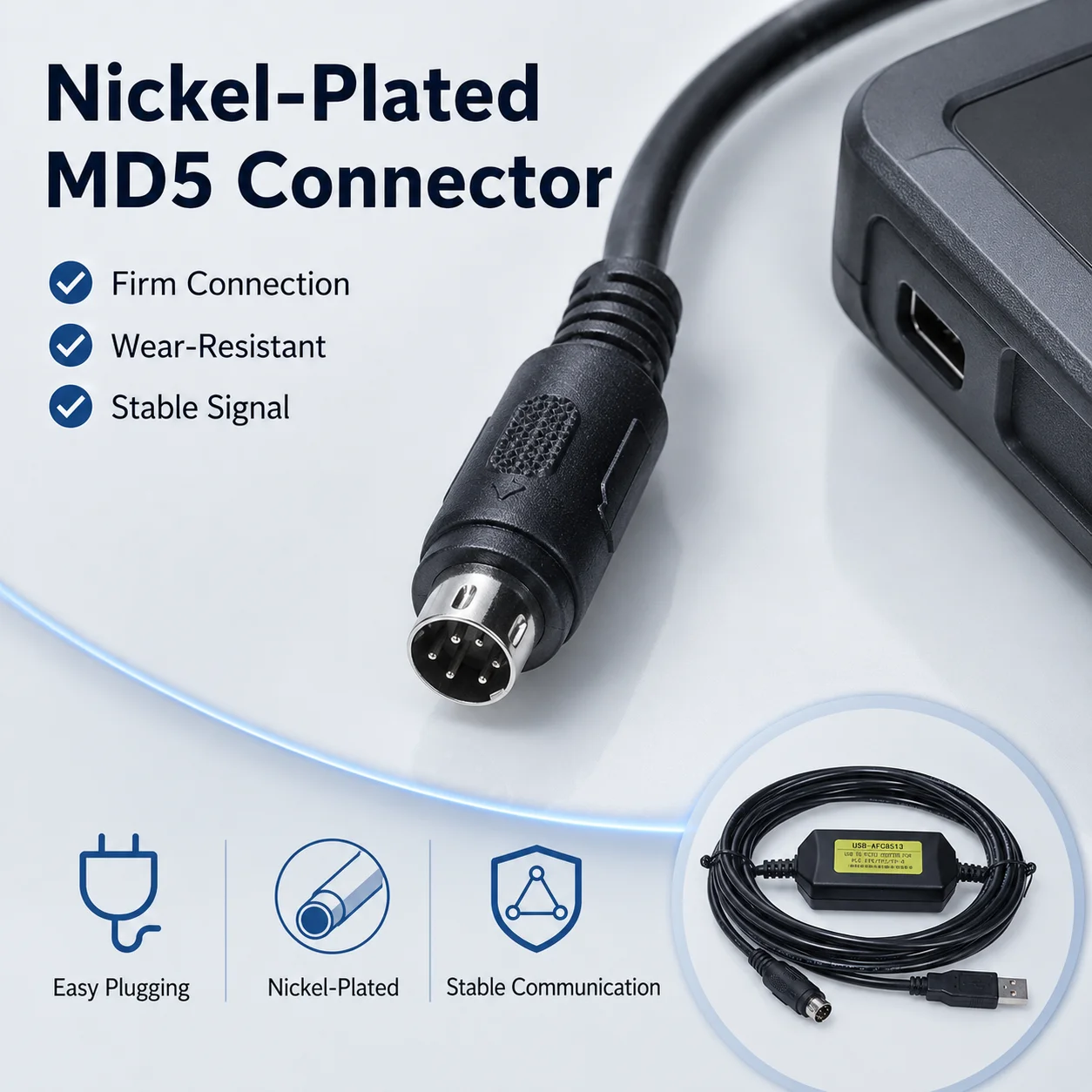 USB-AFC8513 PLC Programming Cable for Panasonic FP0 FP2 FP-M, USB to RS232 MD5, 3M 10V Enhanced Data Download Cable