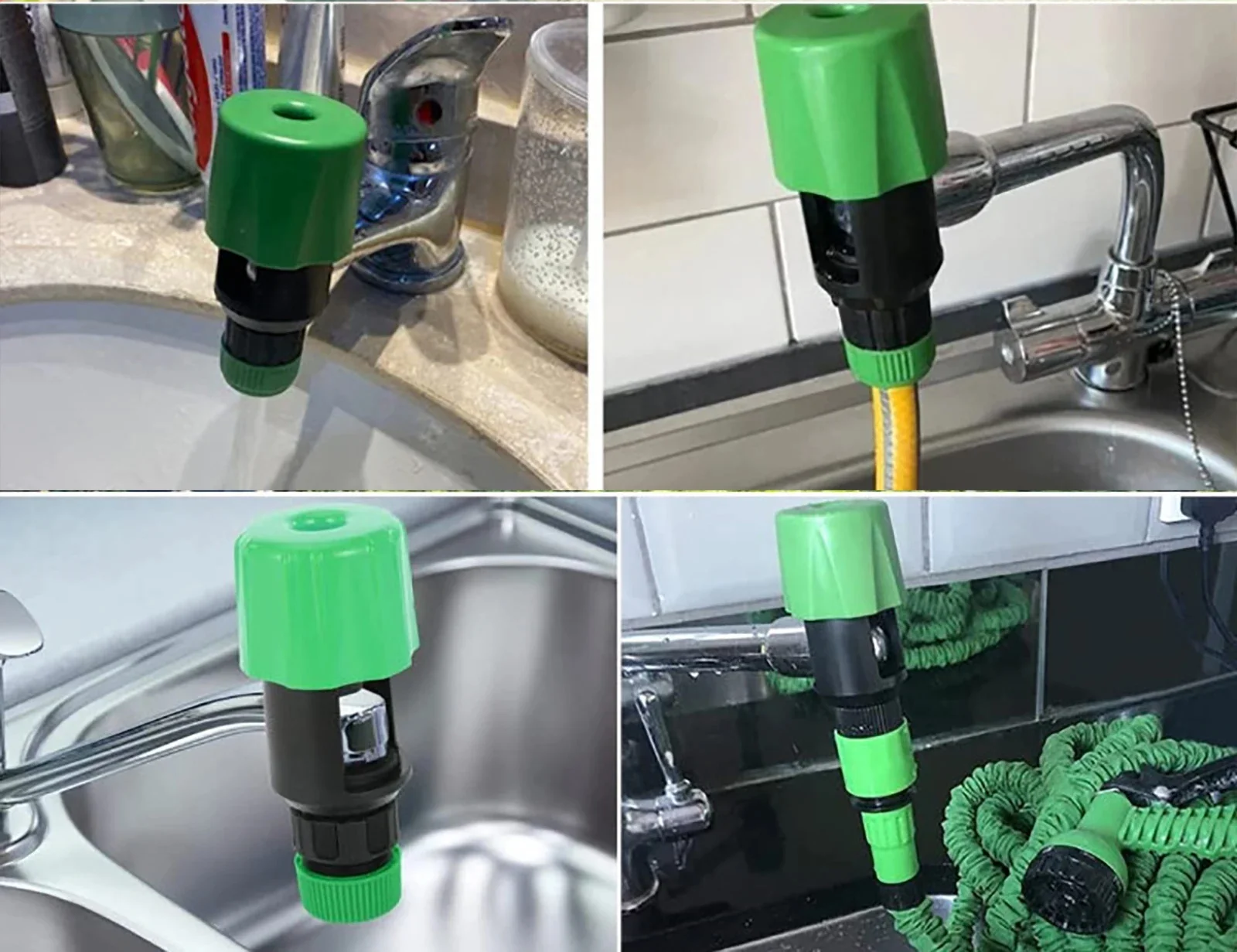 1Pc Kitchen Basin Hot/Cold Water Mixer Faucet Bathroom Plastic Conversion Faucet Reusable Connector Quick Connection/Nipple Type
