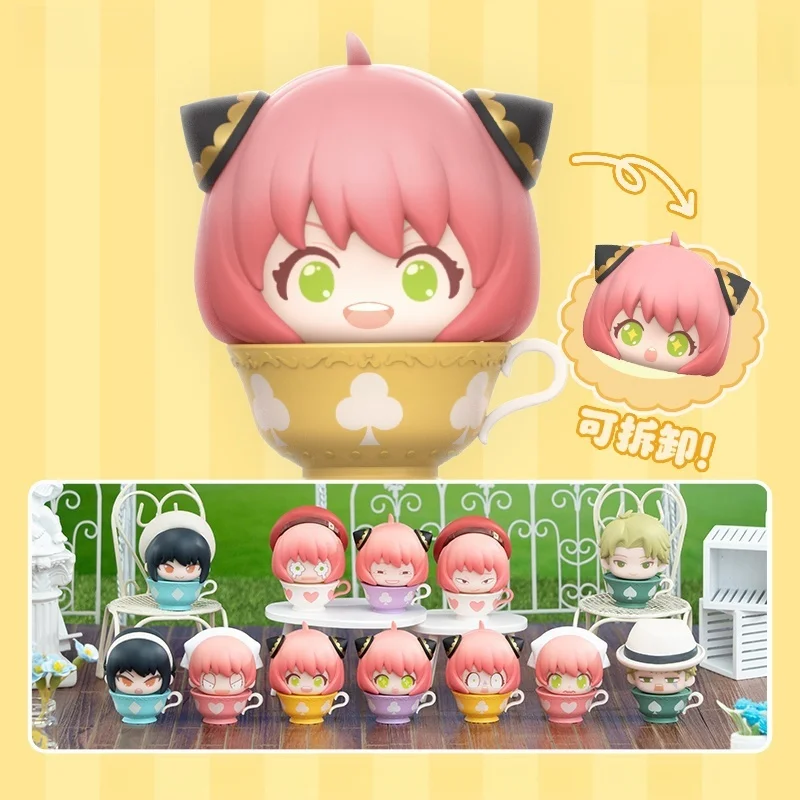

New Spy X Family Code Name: White Tea Break Time Cute Mini Anime Characters Blind Box Collectible Desk Decor Surroundings Toys
