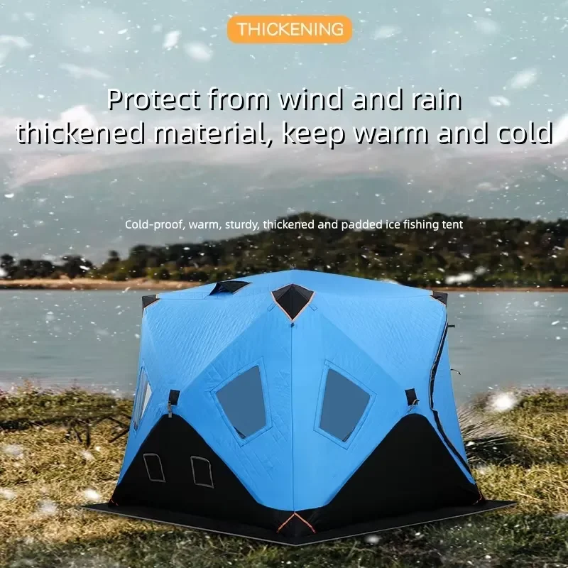 OEM Portable Pop-Up Tent for Outdoor Winter Camping and Fishing Warm Thick Cotton Fabric Winter-Proof Convenient Tent
