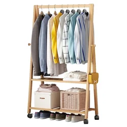 Durable Entryway Bedroom Bamboo Garment Coat Rack for Hanging Clothes Coat Rack