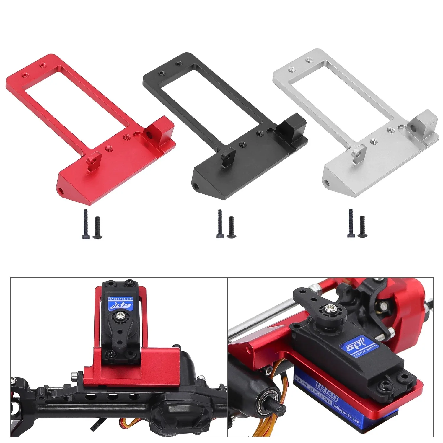 

Metal Front Servo Mounts For 1/10 SCX10 III AR45P Portal Axle Low Center of Gravity Chassis RC Car Upgrade Parts
