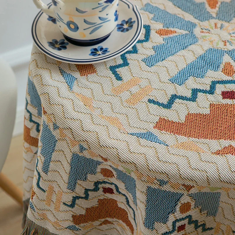 Bohemian Quality Dining Tablecloth Color Soft Cotton Stripe Multi Size Home Kitchen Banquet Plaid Vintage Table Cover tafelkleed 5