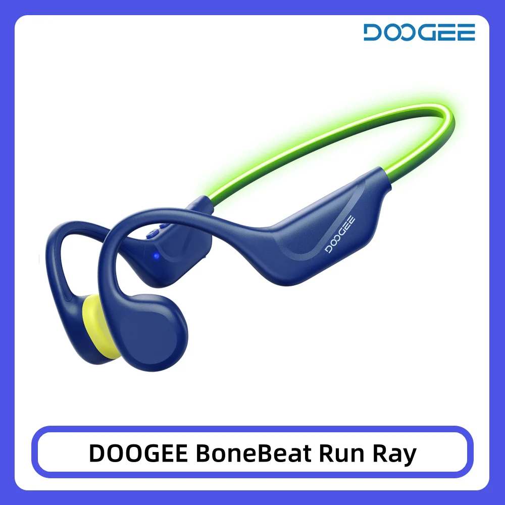 DOOGEE BoneBeat Run Ray Bone Conduction Headphones 10 Hours Bluetooth 6.0 Dynamic Sport Light Open-Ear Wireless Sports Earphone