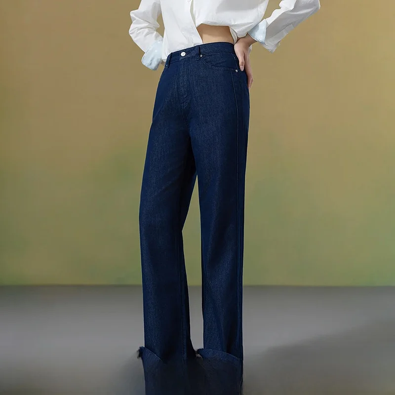 

Женские джинсы Slim Fit из смесового хлопка и денима, винтажный стиль, новая летняя коллекция, комфортные, повседневные, глубокие цвета, стандартные размеры