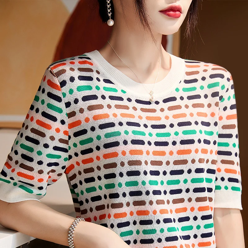 

2023 New Arrived Summer Women Lyocell T-shirt Casual Tee Tops Summer Short Sleeve Comfortable Soft Female T-shirt Women Clothing