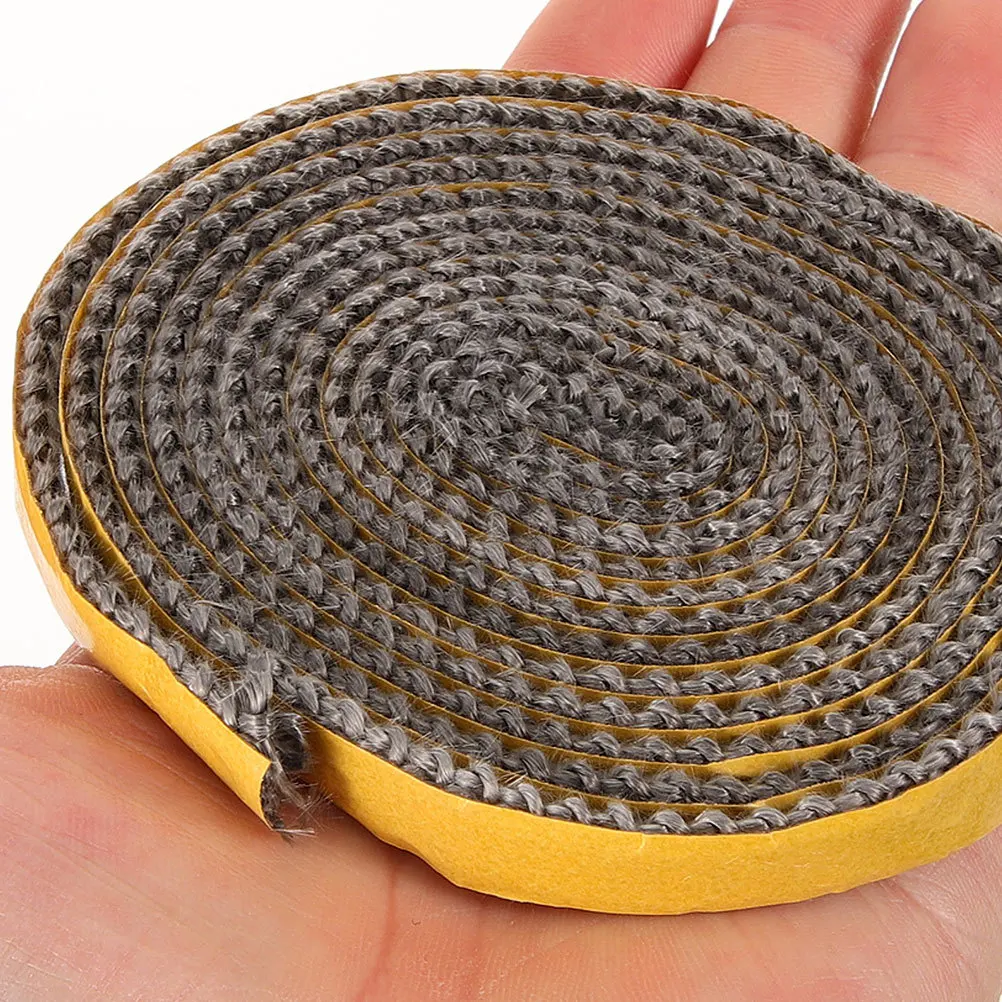 

1 Roll 200Cm Wood Stove Door Gasket Self-Adhesive Heat Resistant Fiberglass Rope Seal For Fireplace Grill Oven Replacement Parts
