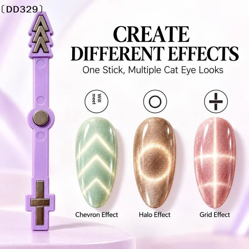 3 In 1 Cat Eye Nail Magnet Tool Glass Bead Three-star-arrow Cross-grid Cat Eye Gel Polish Magnets Tools Manicure〔DD329〕