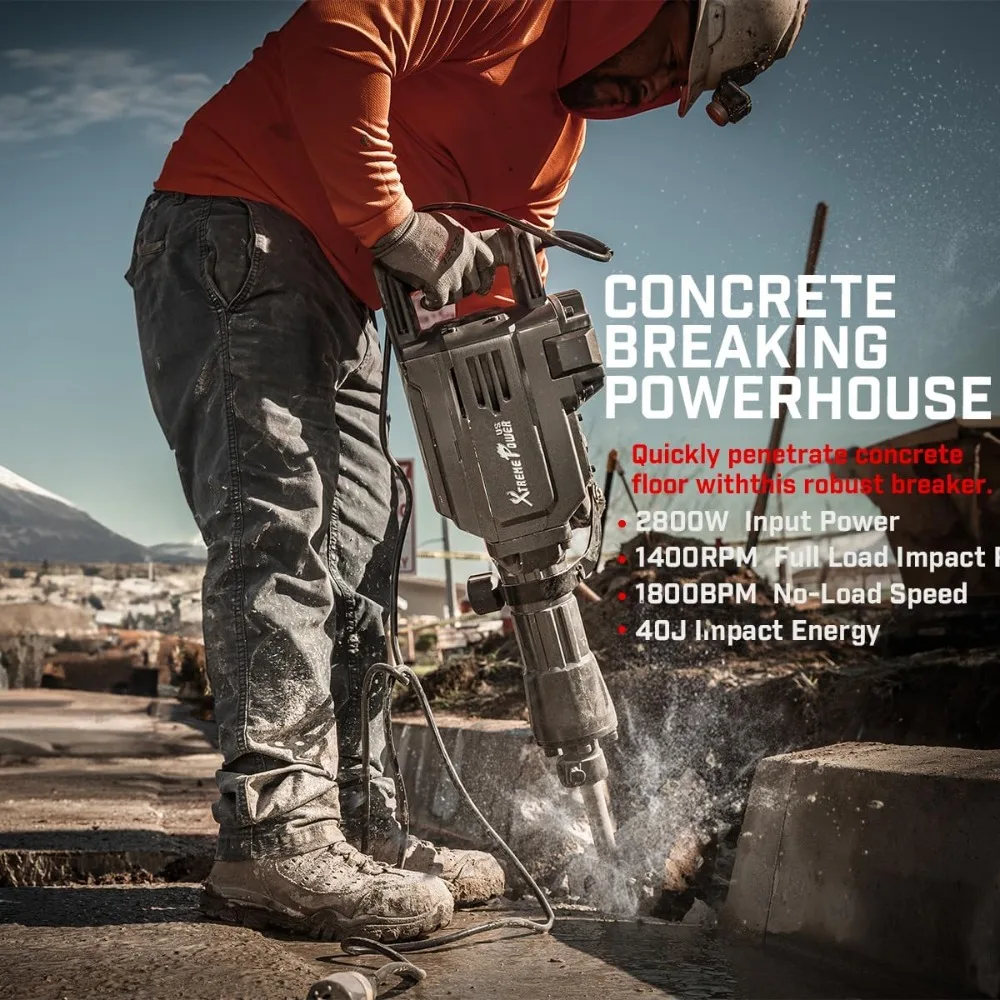 중장비 2800와트 전기 철거 해머 콘크리트 파괴 및 건설 현장용