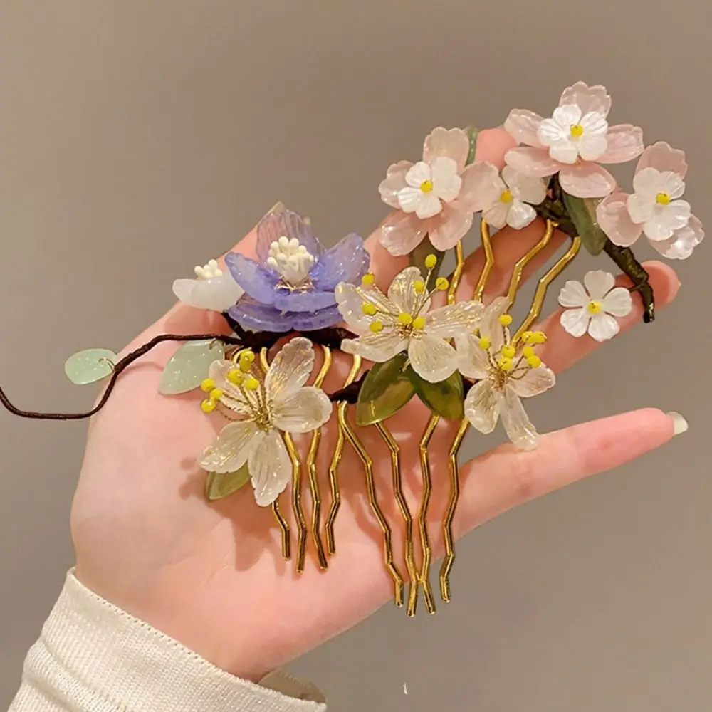 

Retro Hair Comb Chinese Style Hair Stick U Shape Flower Hanfu Hairpin Hanfu Headwear Pearl Cheongsam Accessories