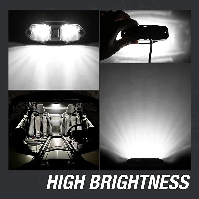 LLevo 12v roll bar interior dome light white utv roof dome light For Polaris RZR UTV 4WD