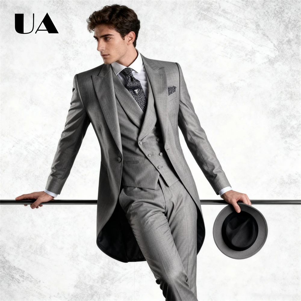 

Retro Men's 3-Piece Costume Performance Suits, Long Tailcoat Vest Pants Set XXS-7XL Tailored Magician Suits Tuxedo Many Colors