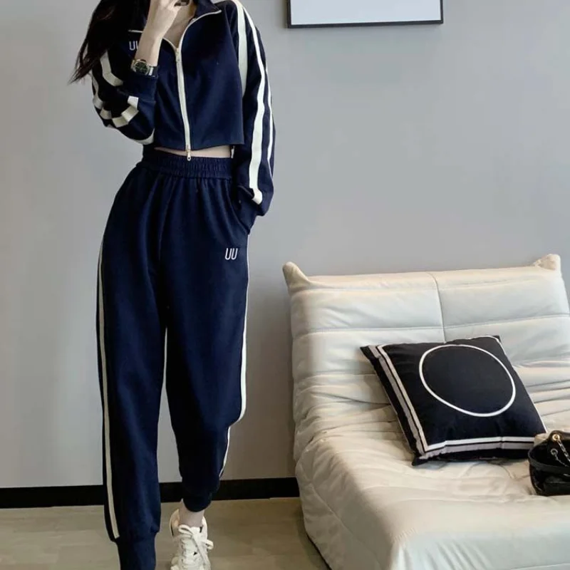 Pant Sets for Women 2 Pieces Tracksuit Casual Korea Stylish Trousers Woman Sweatshirt Sport Aesthetic New In Matching Groups Of