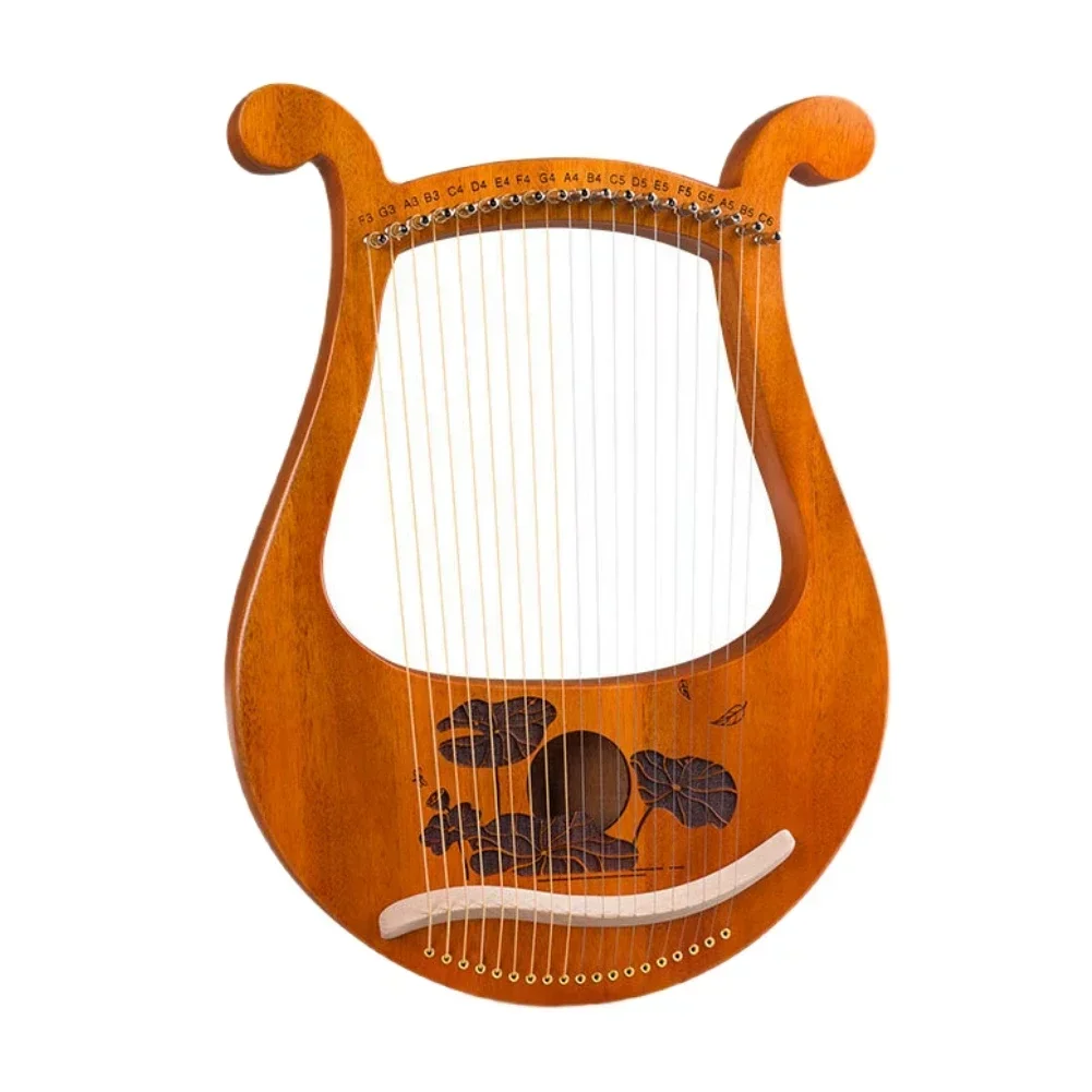 

1set 19 Strings Mahogany Lyre Harp Musical Instrument With Tuning Wrench Spare String Mahogany 35x29x4cm Musical Instrument Part