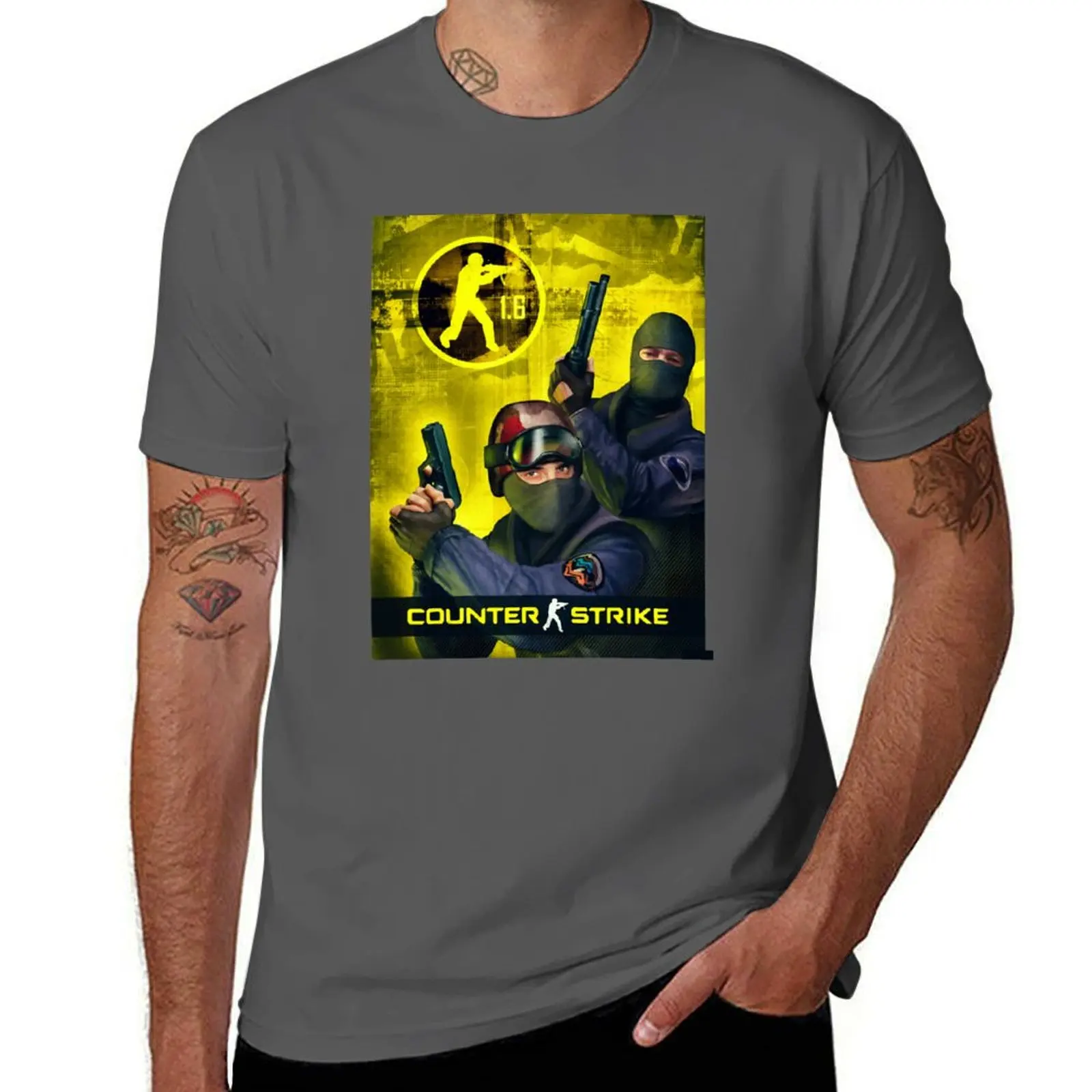 

Counter Strike 1.6 Cover art T-Shirt t shirts with prints funny t shirts dark humor cotton tshirt 100% T-Shirt